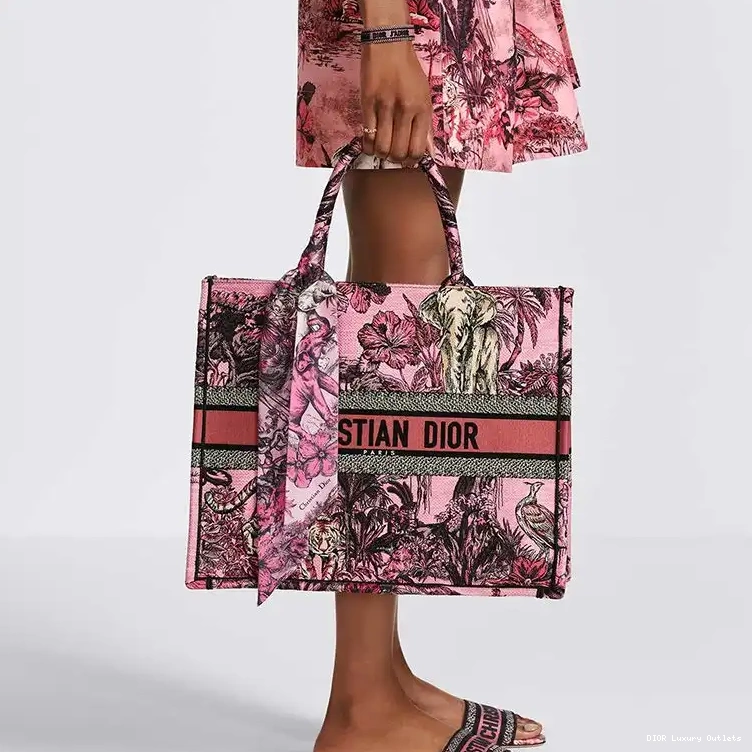 Cheap Canvas Toile Tote Pink Motif De Jouy Dior Voyage Book 0506 Luxury
